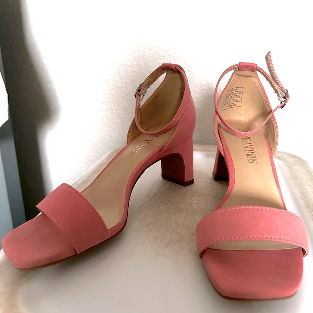 Square Toe Low Block Chunky Heels
